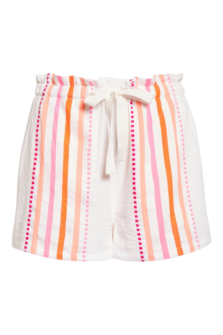 Eshe Stripe Cotton Blend Shorts, Alternate, color, PINK