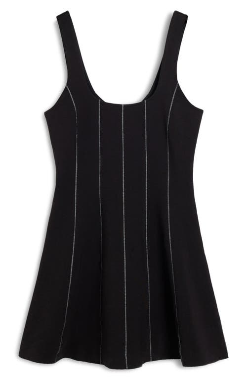 Desigual Embroidered Sleeveless Stretch Cotton Minidress In Black