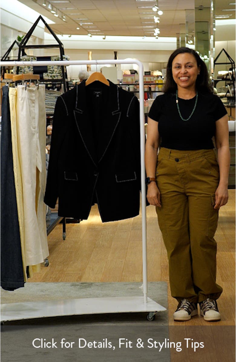 Topstitch Detail One-Button Blazer, sales video thumbnail