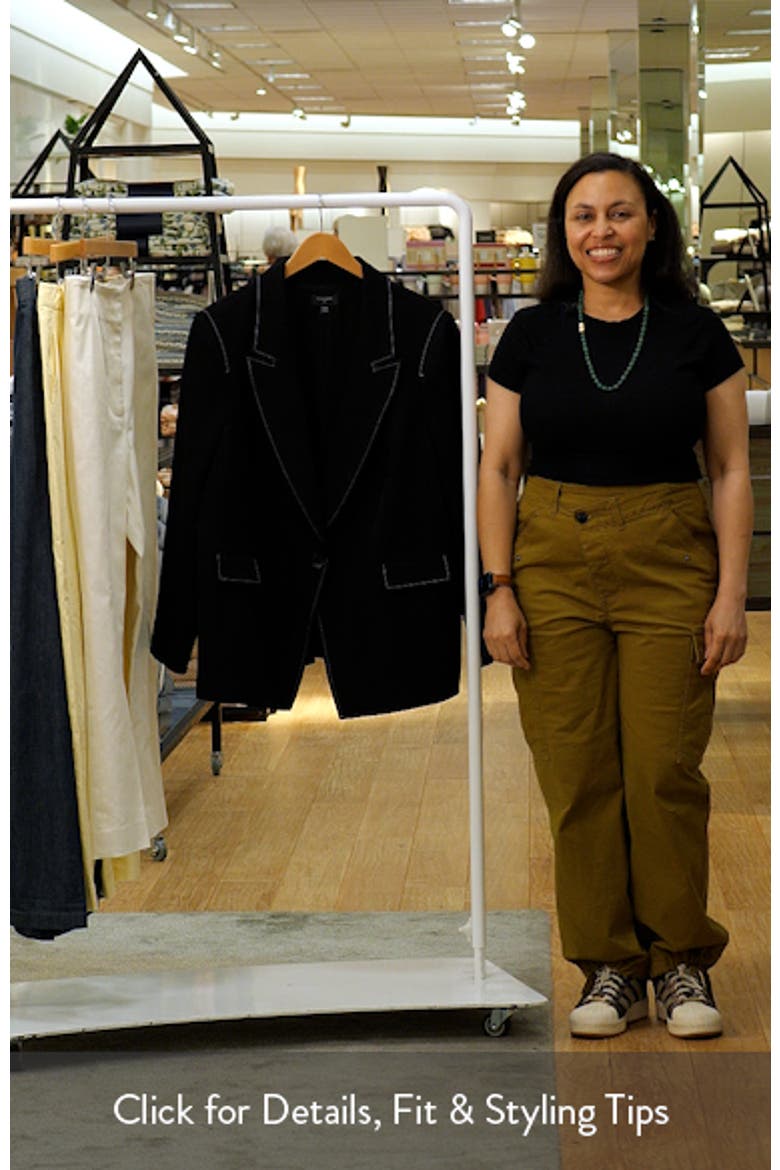 Topstitch Detail One-Button Blazer video