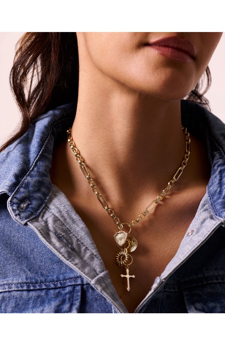 Electric Picks Mason Cross Charm Necklace, Alternate, color, 