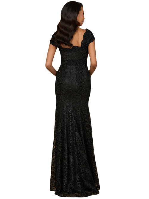 Lara New York Fitted Lace Mermaid Gown In Black