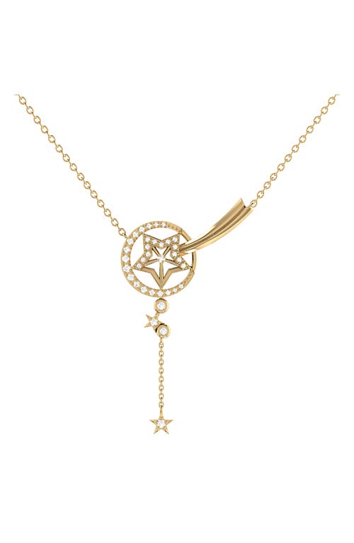 Luvmyjewelry Stella Comet Diamond Pendant Necklace In Gold