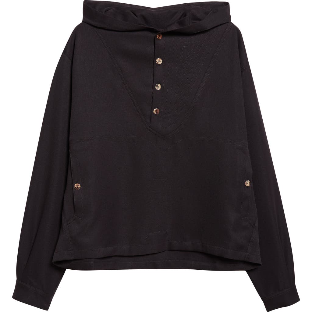 Kiko Kostadinov Slatina Henley Hoodie In Black