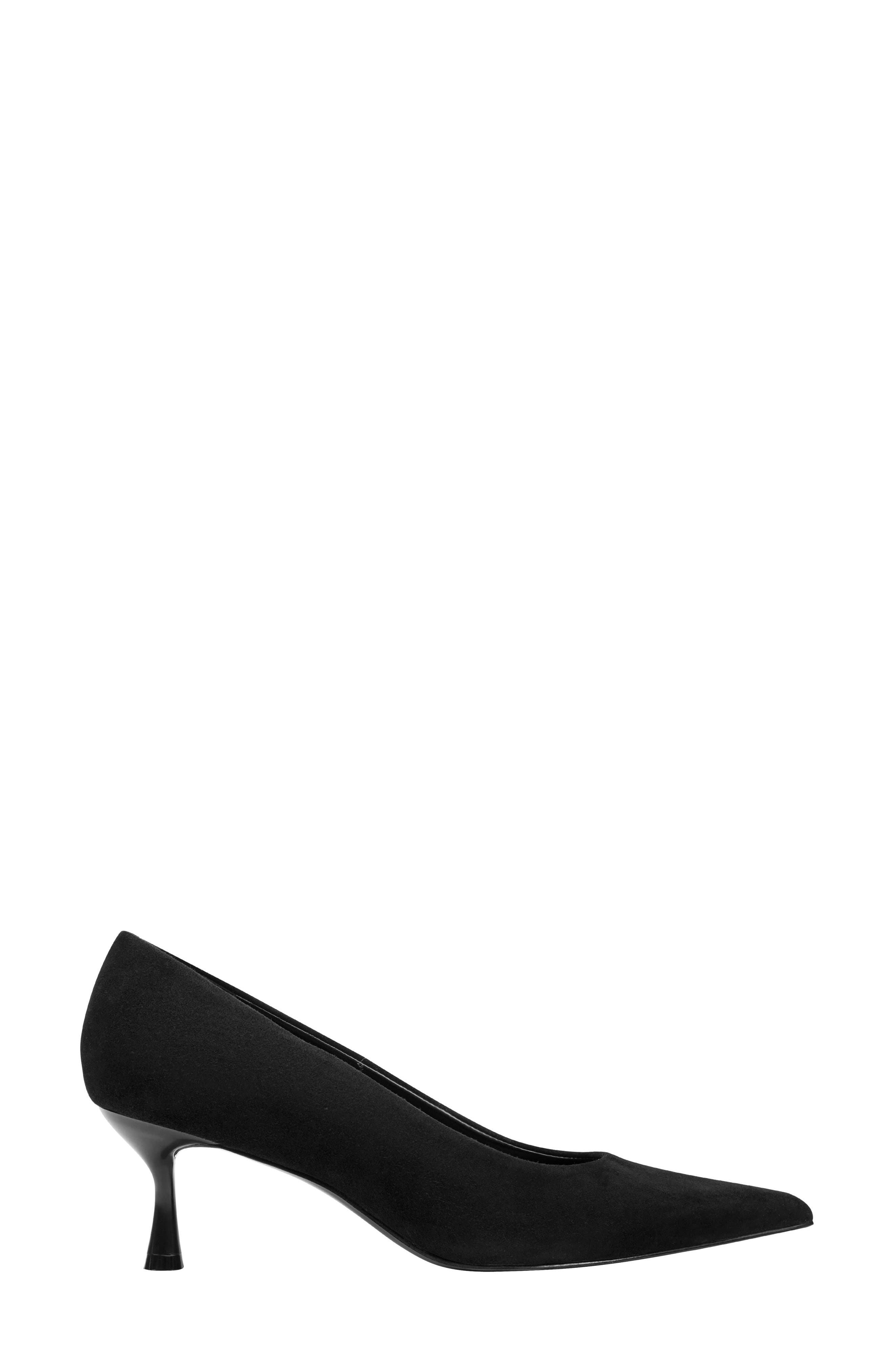Rinnie Pointed Toe Pump, Alternate, color, BLACK SUEDE