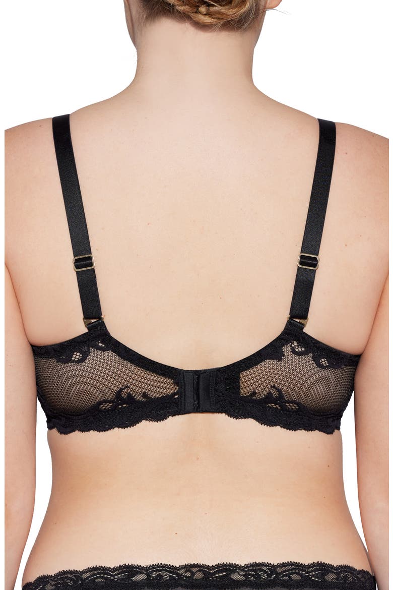 Feathers Full Figure Plunge T-Shirt Bra, Alternate, color, BLACK