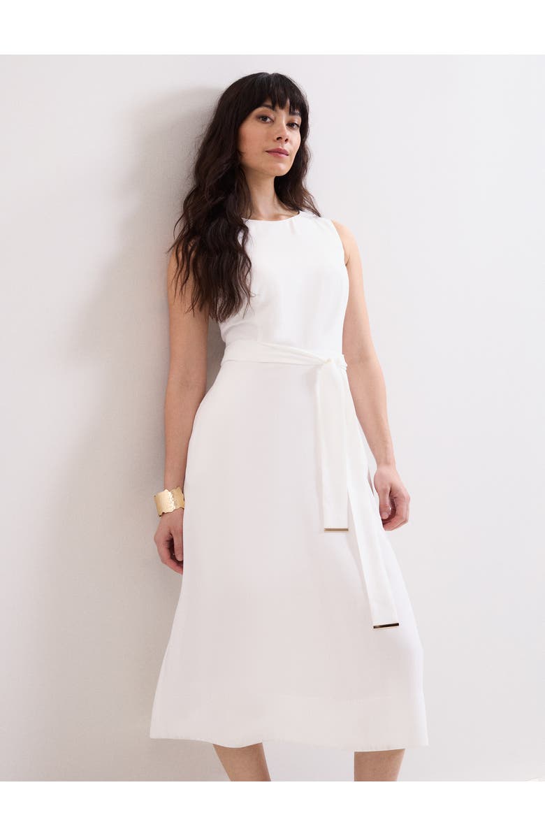 Phase Eight Marta Tie Belt Midi Dress, Alternate, color, White
