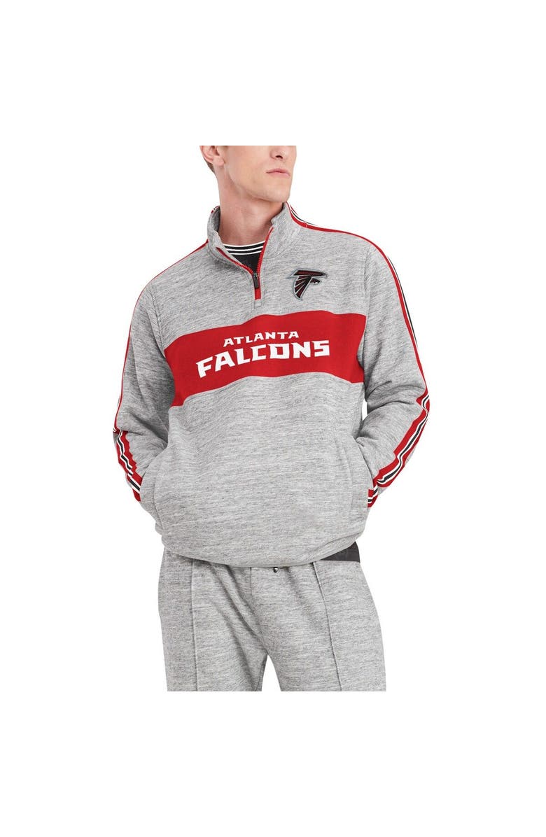 Tommy Hilfiger Men's Tommy Hilfiger Heathered Gray Atlanta Falcons Mario Quarter-Zip Jacket, Main, color, Heather Gray