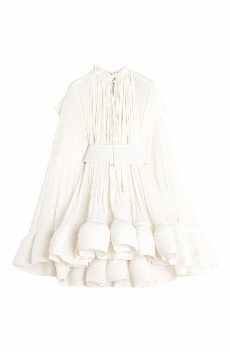 Lanvin Short Charmeuse Dress, Alternate, color, Off White