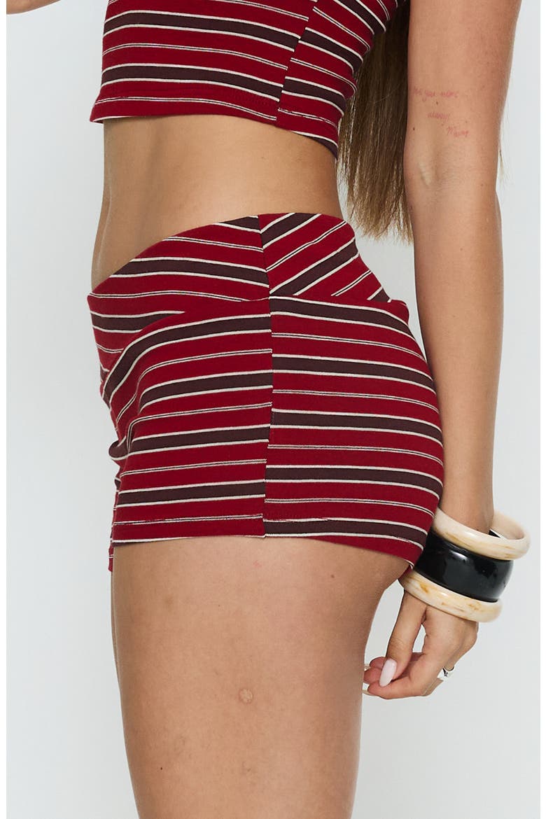 Veyona Stripe Micro Shorts, Alternate, color, RED STRIPE