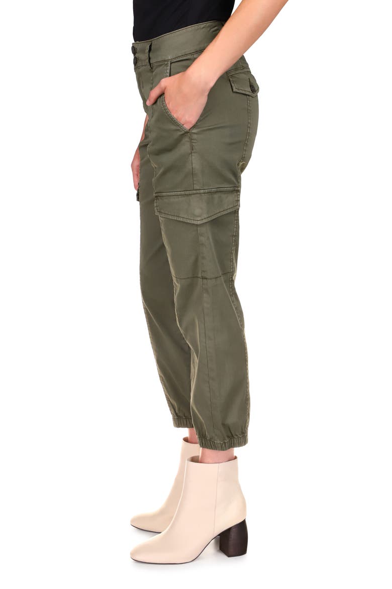Rebel Crop Stretch Cotton Cargo Pants, Alternate, color, HIKER GREEN