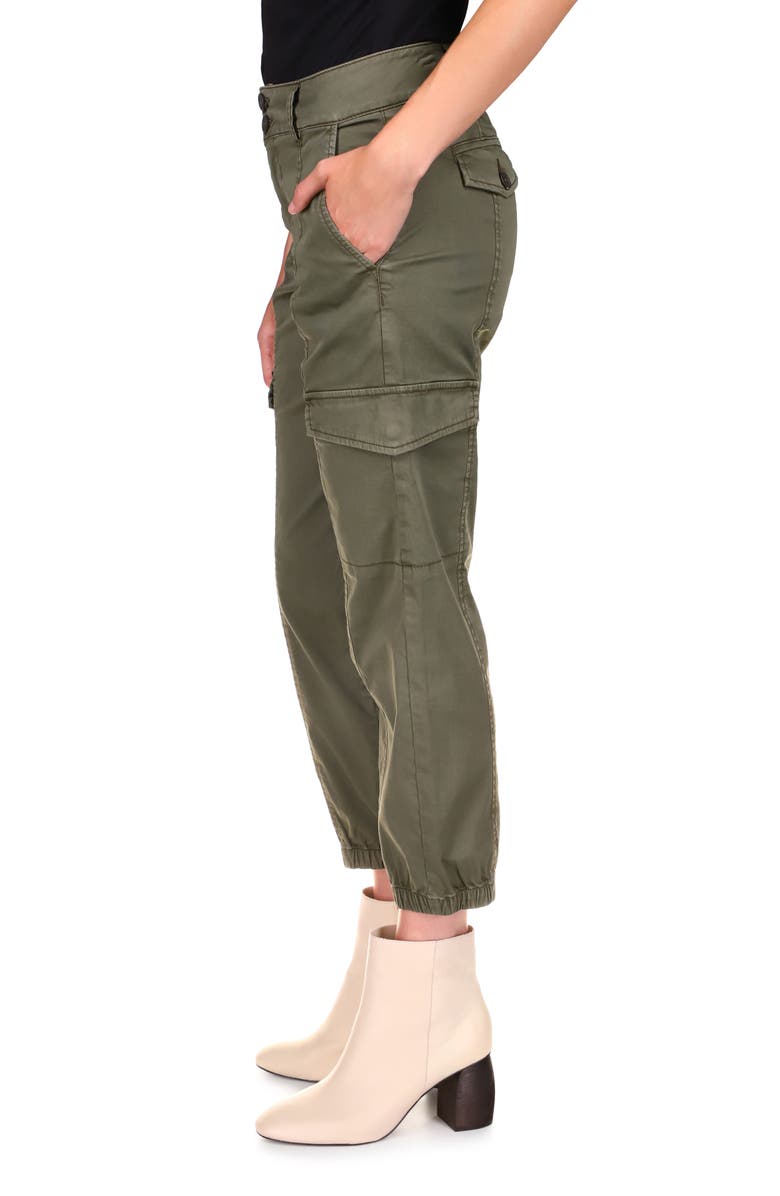 Sanctuary Rebel Crop Stretch Cotton Cargo Pants, Alternate, color, Hiker Green