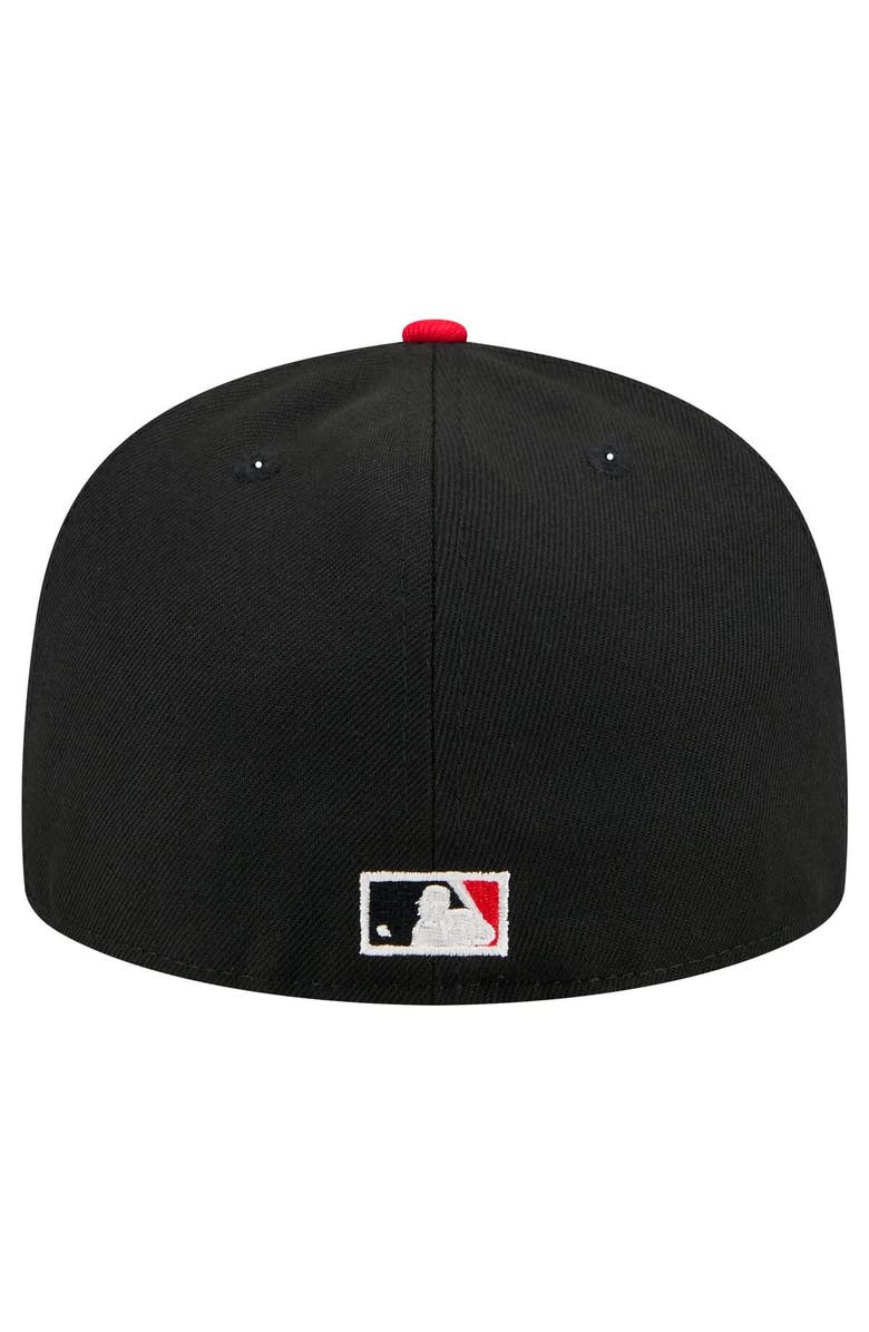 New Era Men's New Era Black Atlanta Braves Shadow Stitch 59FIFTY Fitted Hat, Alternate, color, 