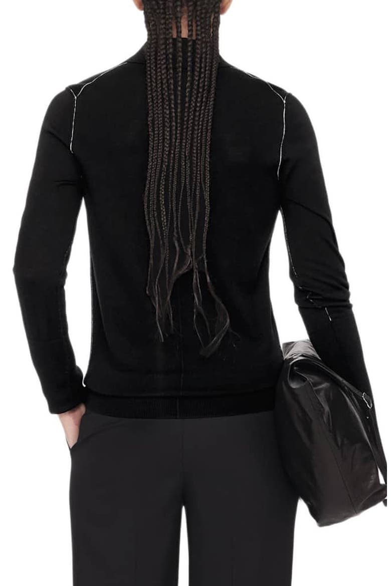 Martel Merino Wool Polo, Alternate, color, BLACK