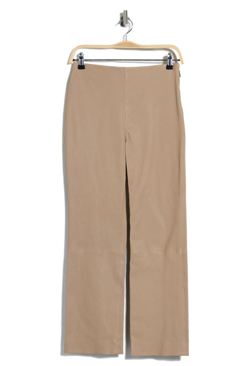 Veda Stretch Leather Cropped Pants, Alternate, color, TAUPE