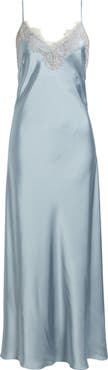 Lucy Paris Cassias Lace Detail Sleeveless Satin Gown