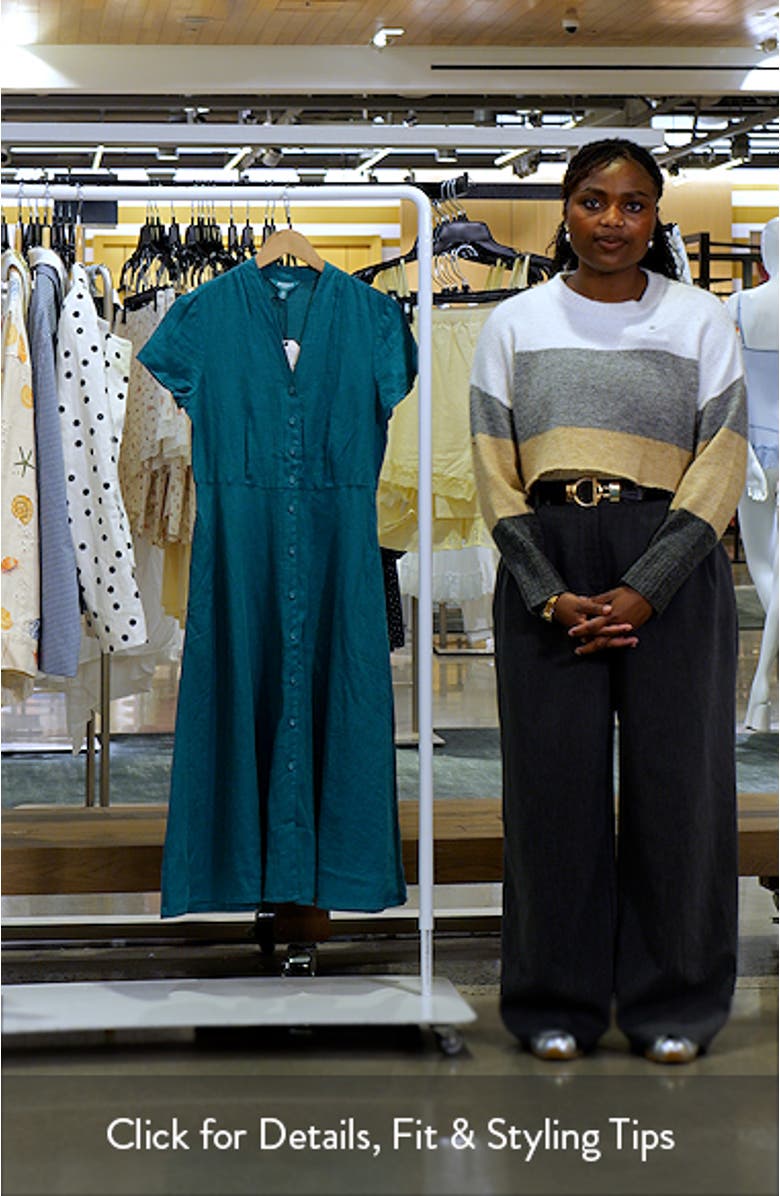 Carved Wood Linen Midi Dress, sales video thumbnail