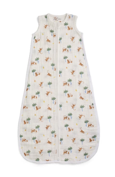 Monkey Print Muslin Front Opening Sleeping Bag