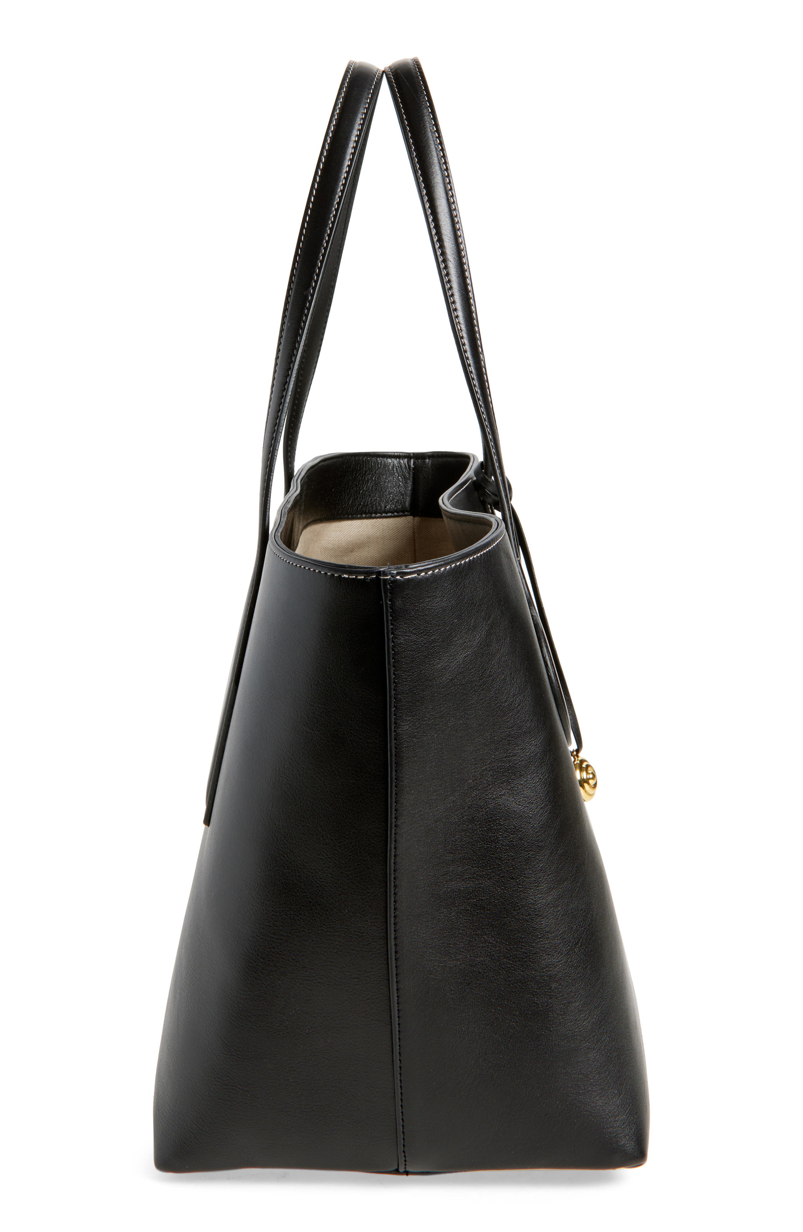 LIFFNER Large Sprout Leather Tote, Alternate, color, Black