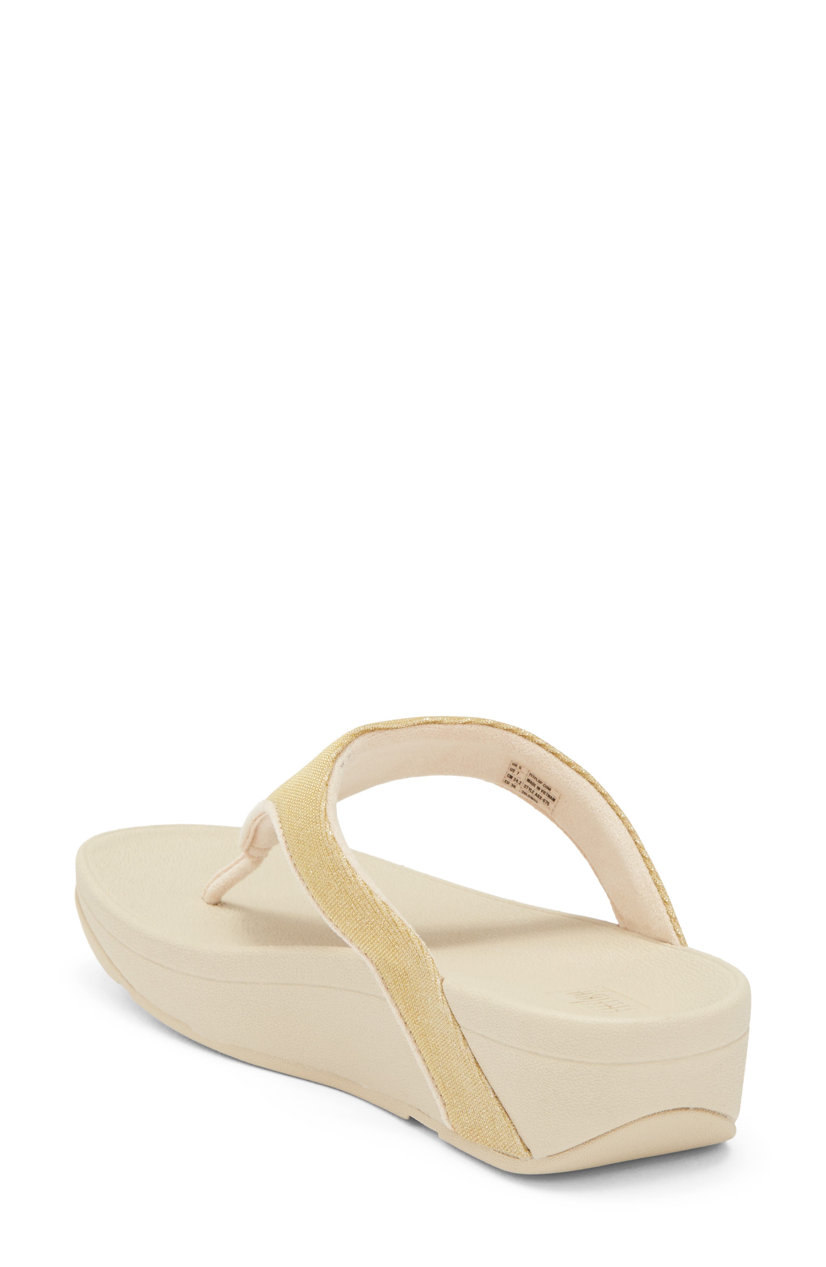 Flowrise Glitz Wedge Flip Flop, Alternate, color, PLATINO