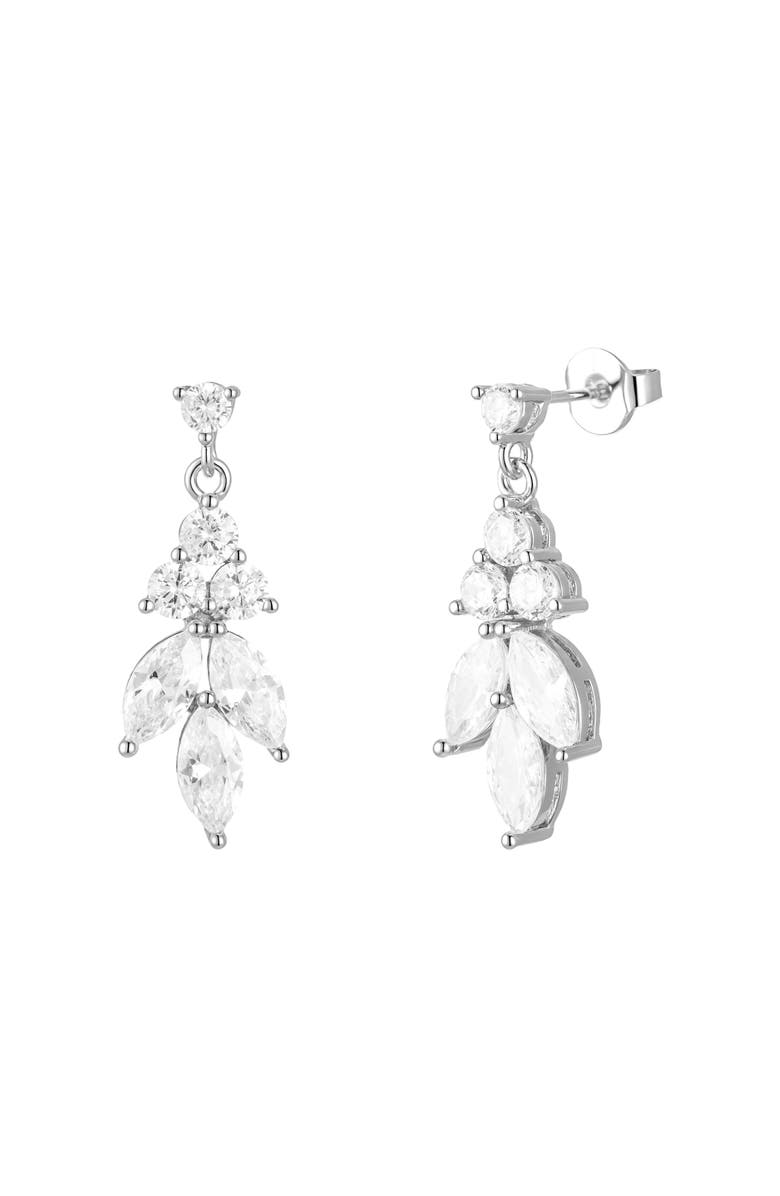 Untamed Petals Vania Crystal Earrings, Main, color, Silver