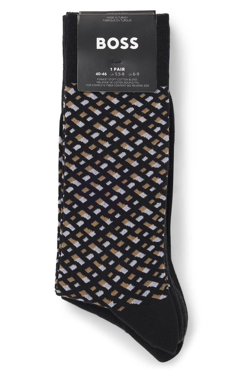 BOSS Assorted 4-Pack Monogram
Solid Cotton Blend Dress Socks Gift Box, Alternate, color, Black