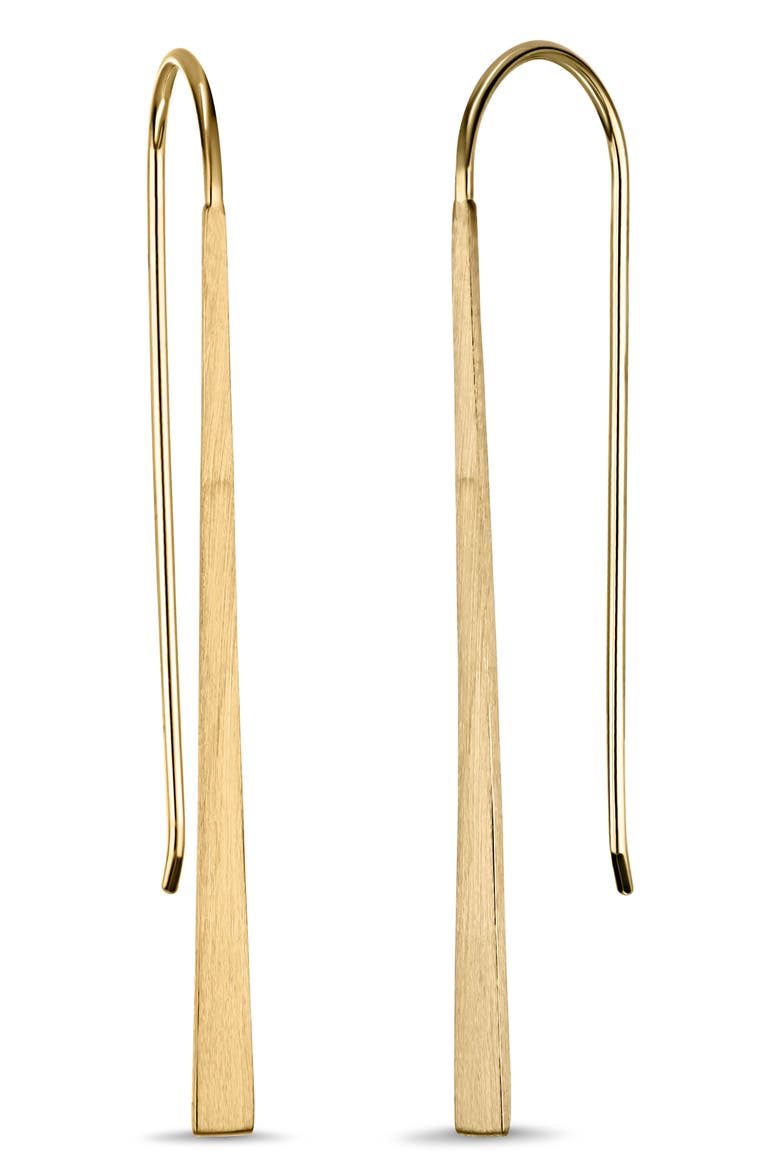 14K Gold Long Bar Drop Threader Earrings (Online Trunk Show), Main, color, 14K YELLOW GOLD