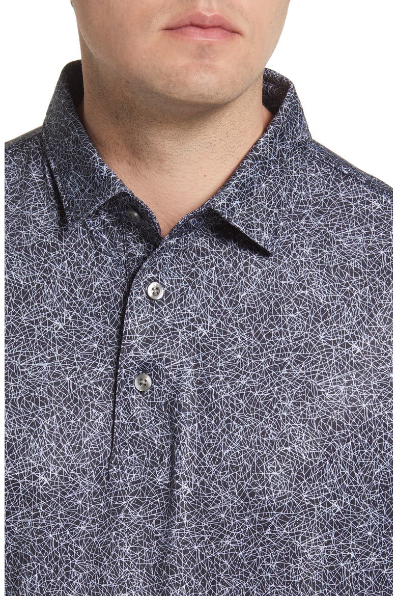 Pike Constellation Print Performance Polo, Alternate, color, BLACK