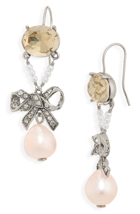 Curiosity Cultured Pearl & Ribbon Drop Earrings