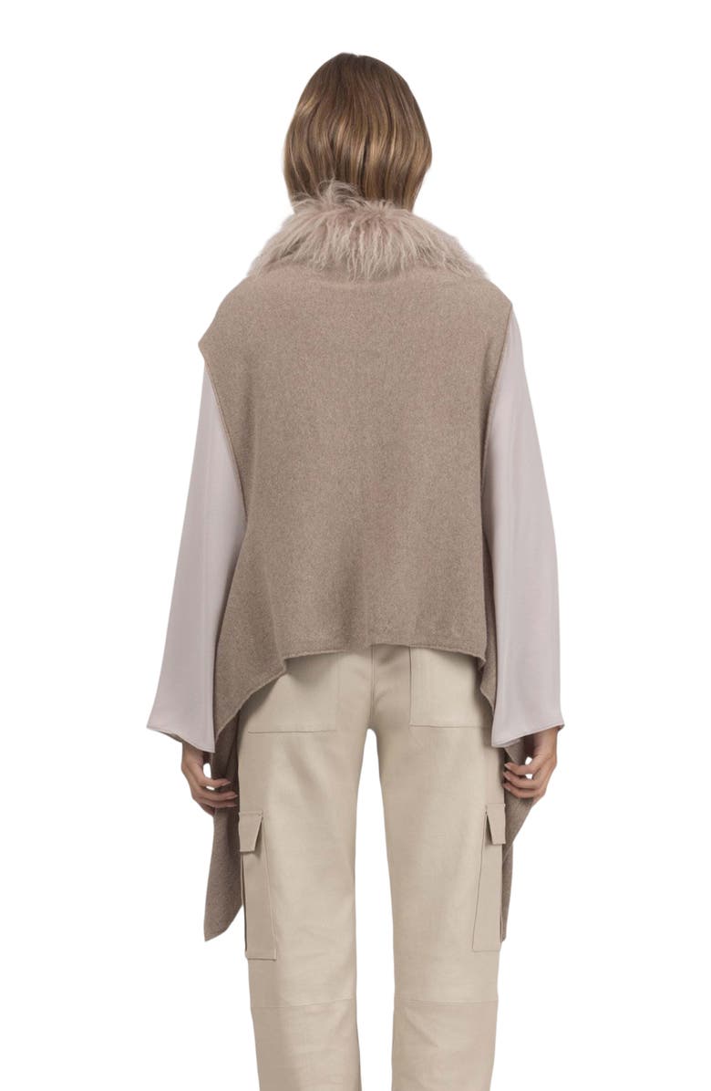 GORSKI Select Cashmere And Merino Wool Blend Vest With Select Genuine Shearling Trim, Alternate, color, Cappucino