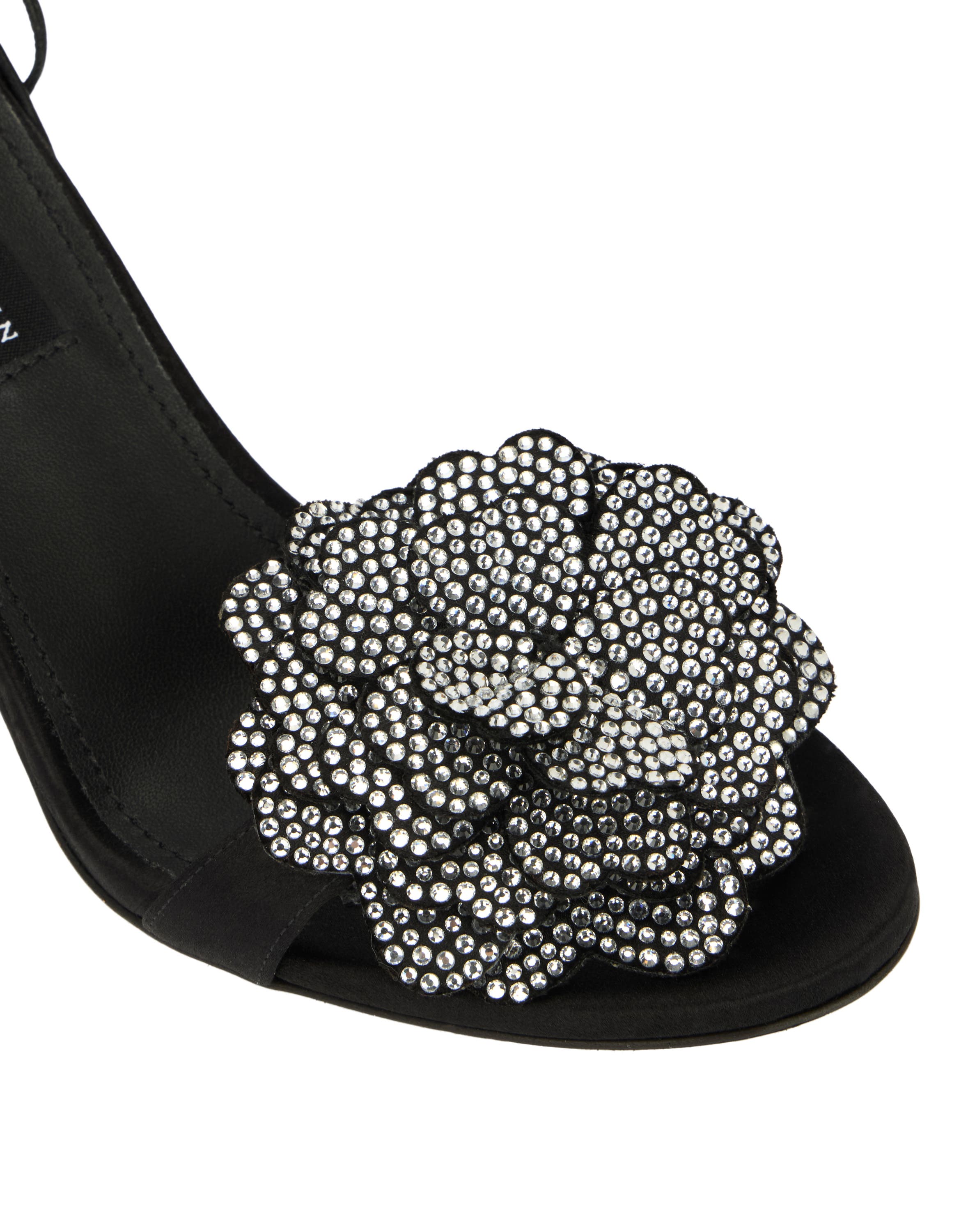 Lace-Up High Heels Sandals Strass Flower 9 Women, Alternate, color, black