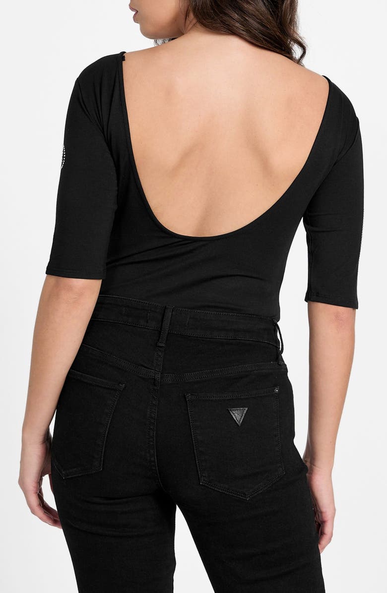 GUESS Bling Lowback Bodysuit, Alternate, color,