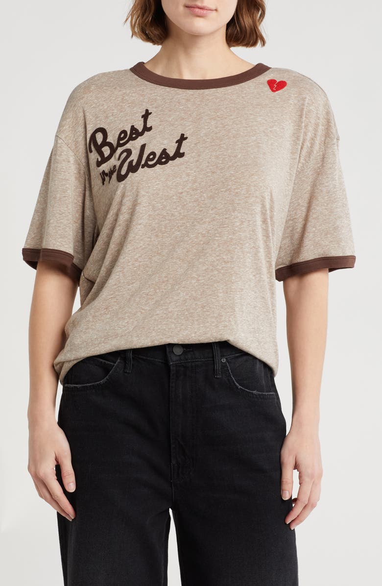 MOTHER The Lowdown Graphic Ringer T-Shirt, Main, color, 