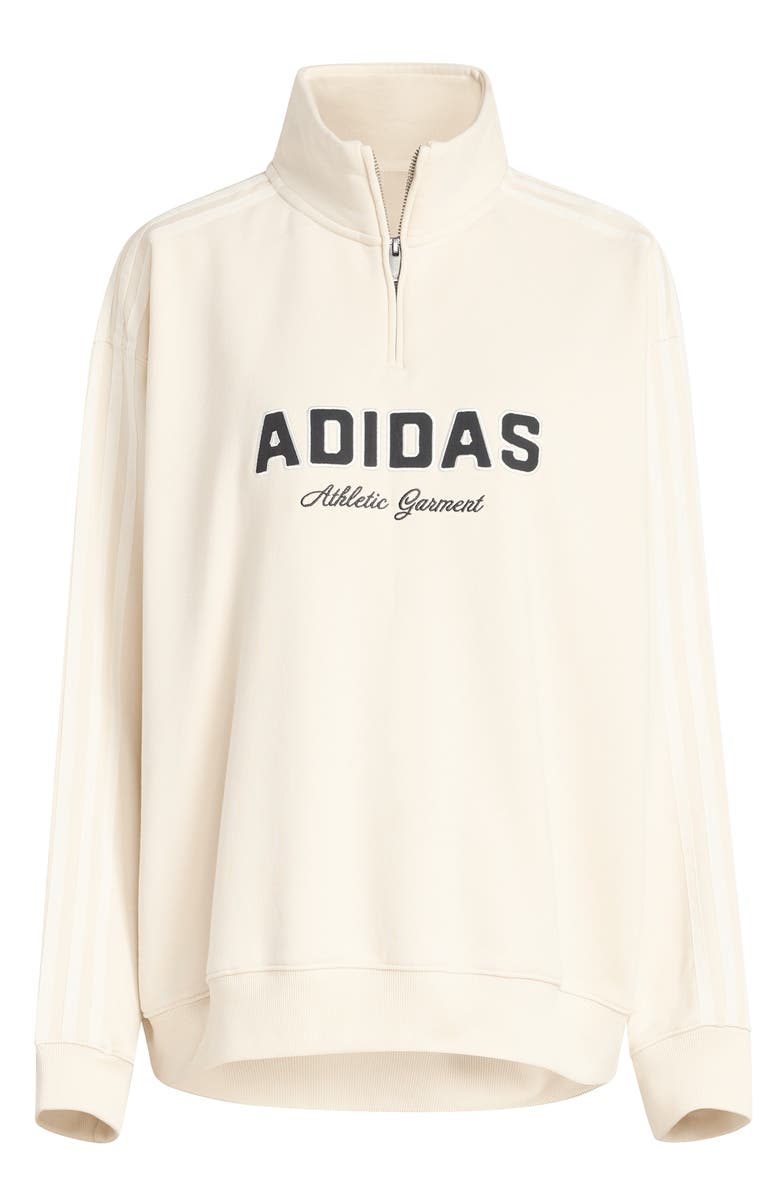 adidas Originals Athletic Department Quarter Zip Sweatshirt, Alternate, color, Wonder White