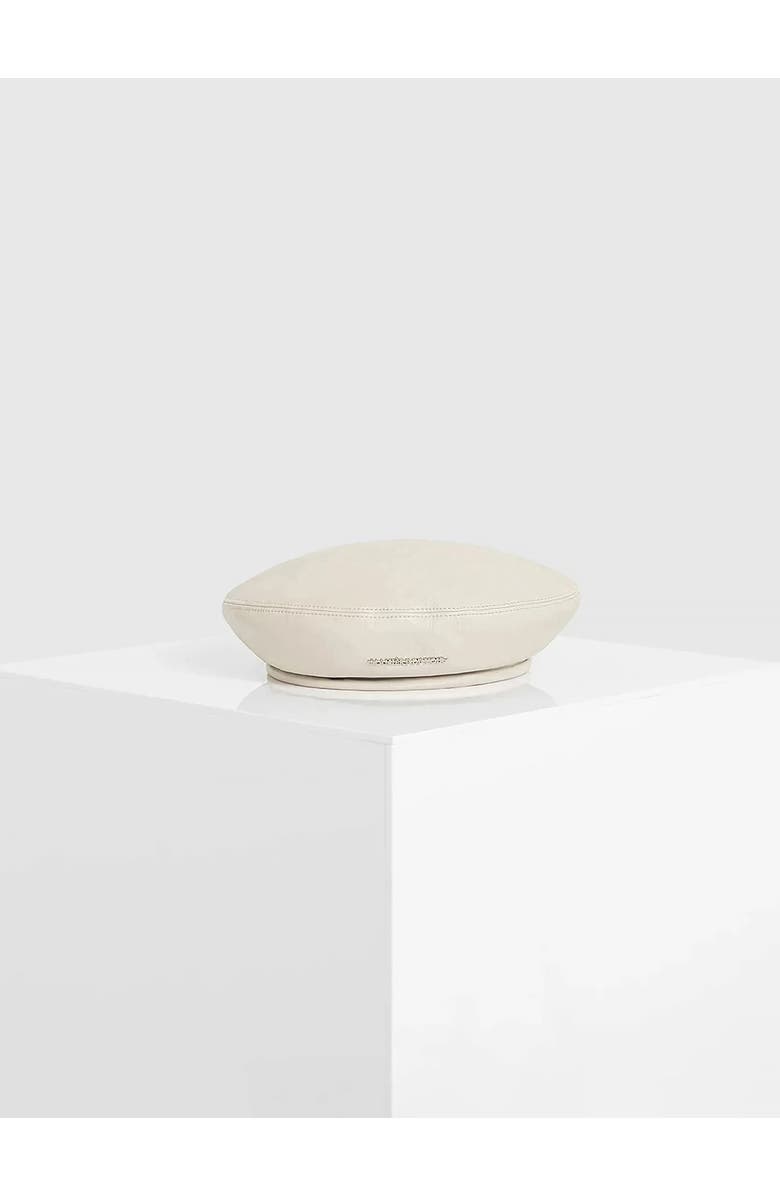 Manière De Voir Anya Leather Beret, Main, color, Beige