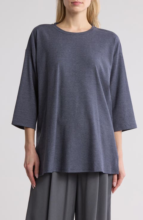 Crewneck Three-Quarter Sleeve Top