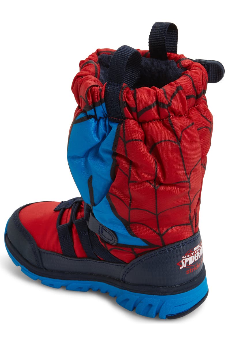 Stride Rite Made2Play<sup>®</sup> Spiderman Water Resistant Boot, Alternate, color,