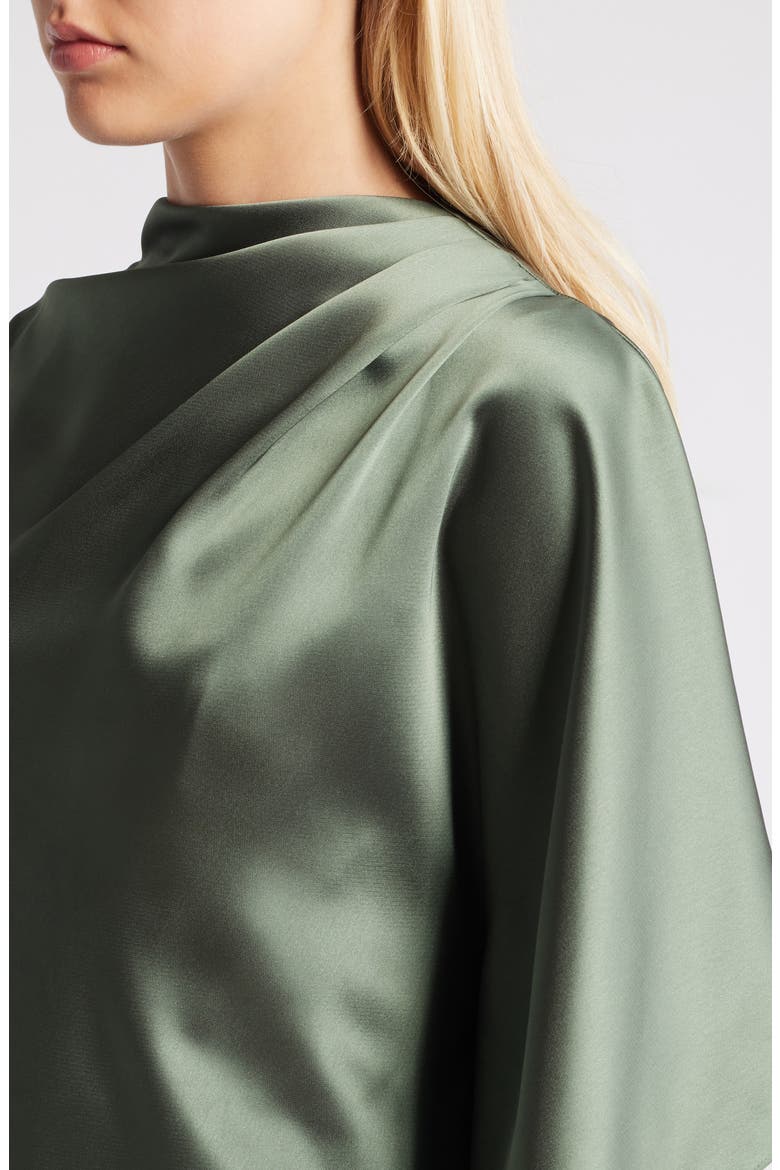 Drape Wide Leg Satin Jumpsuit, Alternate, color, OLIVE