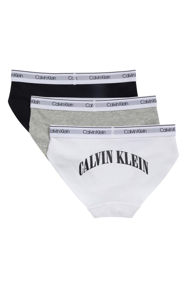 Calvin Klein Kids' NYC Collection 3-Pack Assorted Briefs, Alternate, color, White/ Heather Grey/ Blk