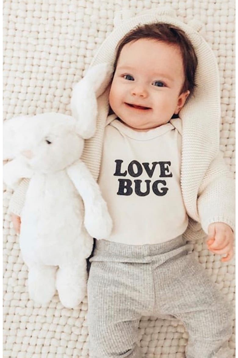 Love Bug Organic Cotton Bodysuit, Alternate, color, NATURAL