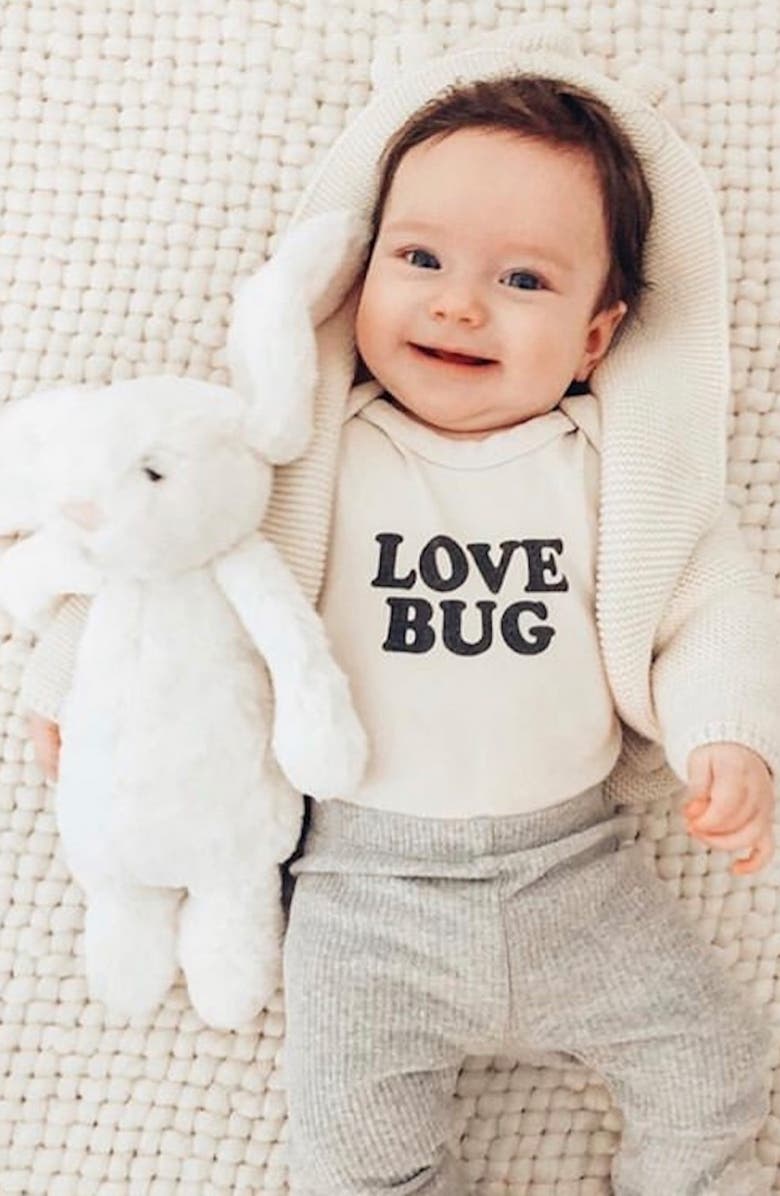Tenth & Pine Love Bug Organic Cotton Bodysuit, Alternate, color, 