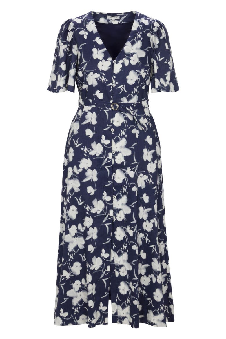 Bea Linen Maxi Dress, Alternate, color, Navy Combo
