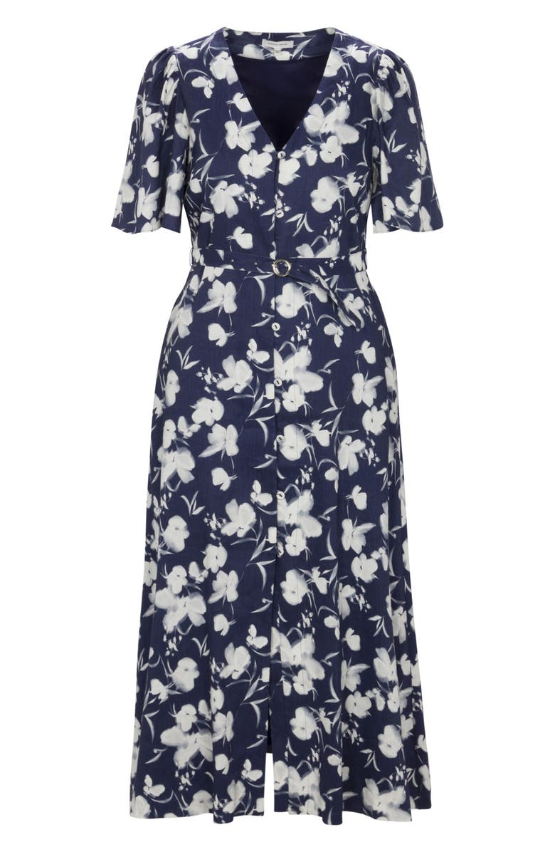 Rebecca Taylor Bea Linen Maxi Dress, Alternate, color, Navy Combo