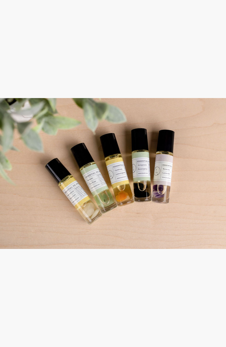 Lizush Essential Oils Roll-On with Crystals Set, Alternate, color, NO COLOR