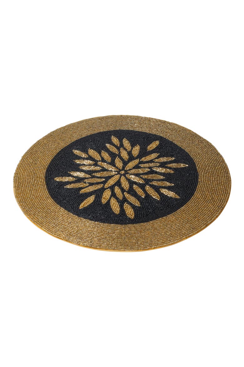 Beaded Placemat, Alternate, color, BLACK/ GOLD