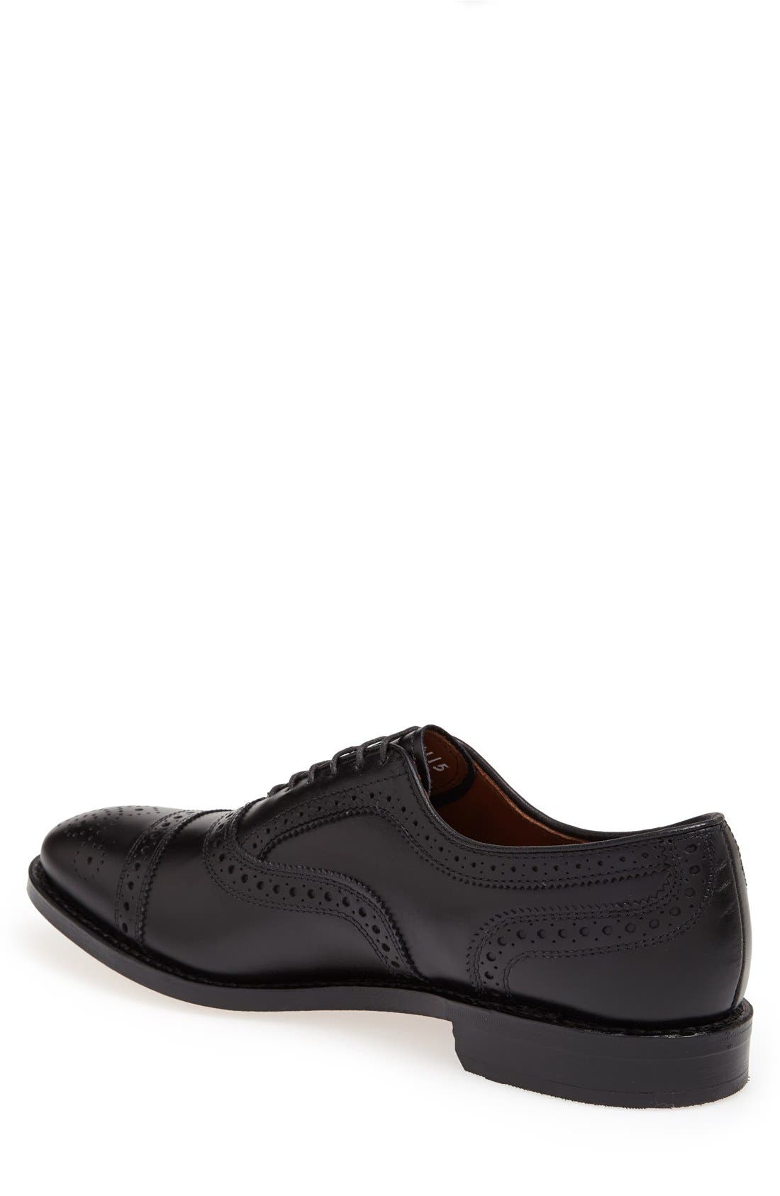 Strand Cap Toe Oxford, Alternate, color, BLACK LEATHER