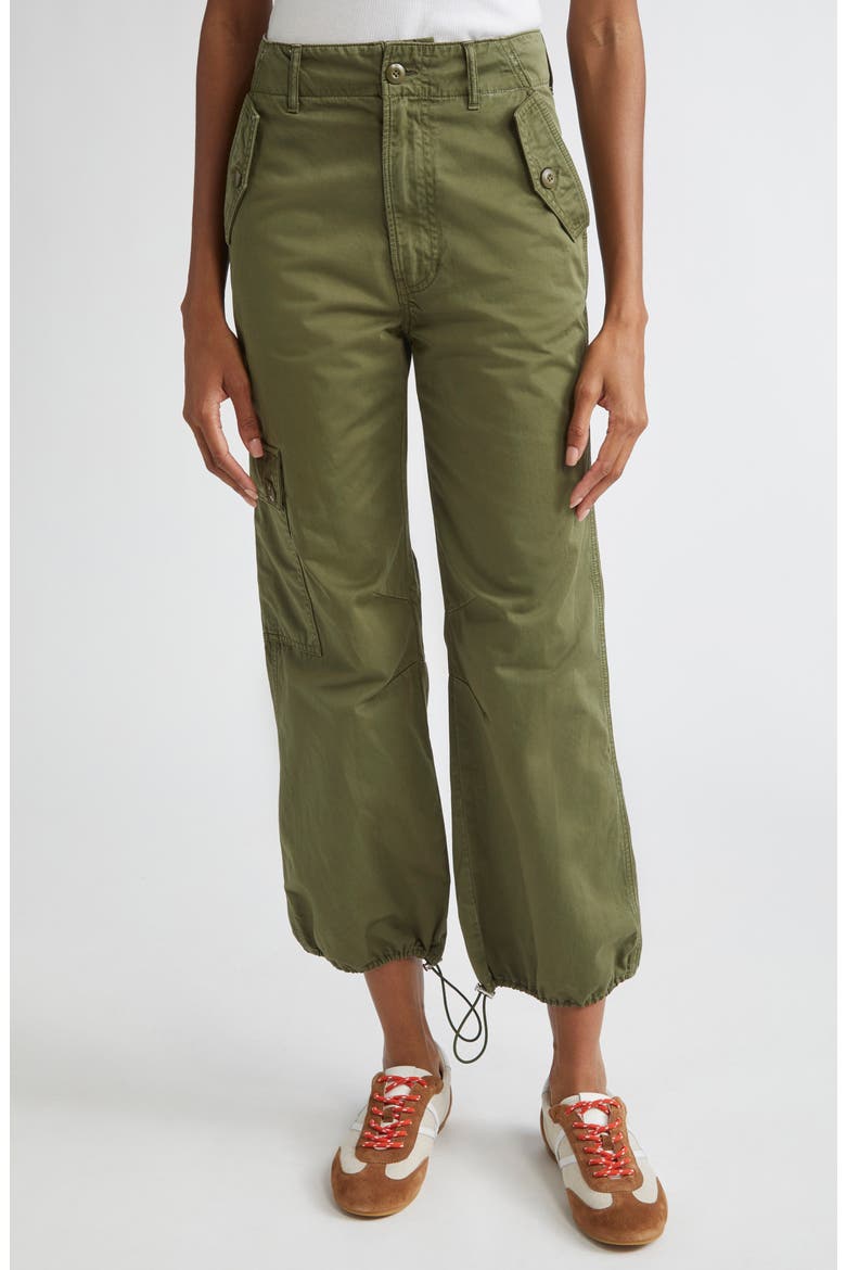 Mandy Cotton Parachute Pants, Main, color, ARMY