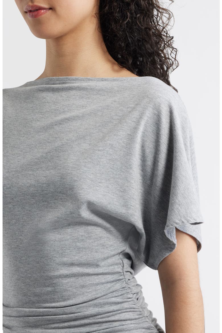 Ruched Boat Neck Top, Alternate, color, GREY