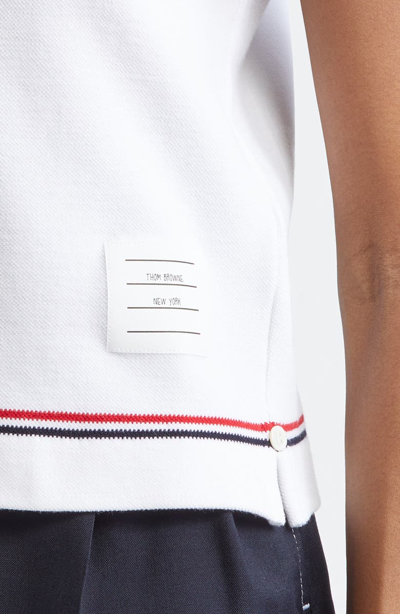Thom Browne Notched Stretch Cotton T-Shirt, Alternate, color, 