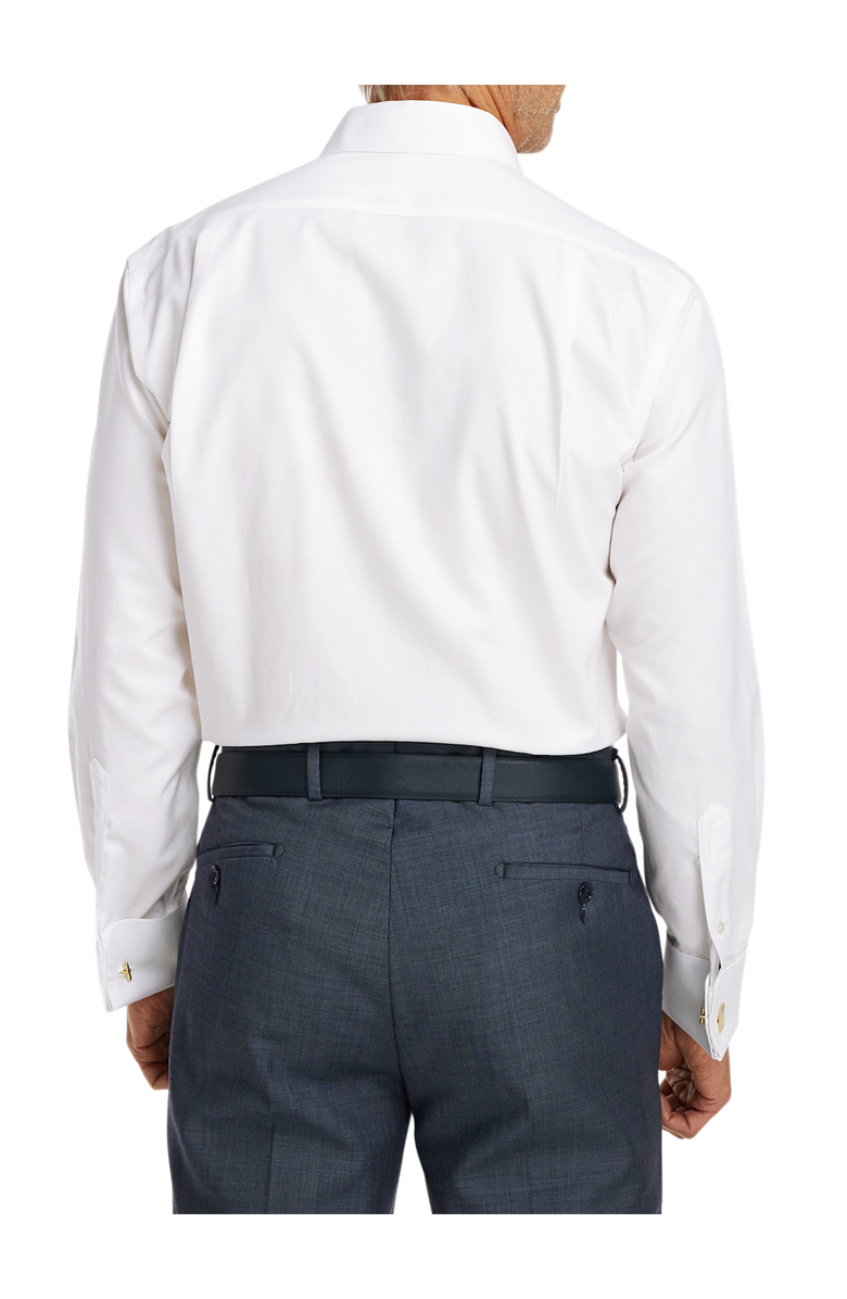 Paul Fredrick Non-iron Cotton Pinpoint Solid Point Collar French Cuff Dress Shirt, Alternate, color, White